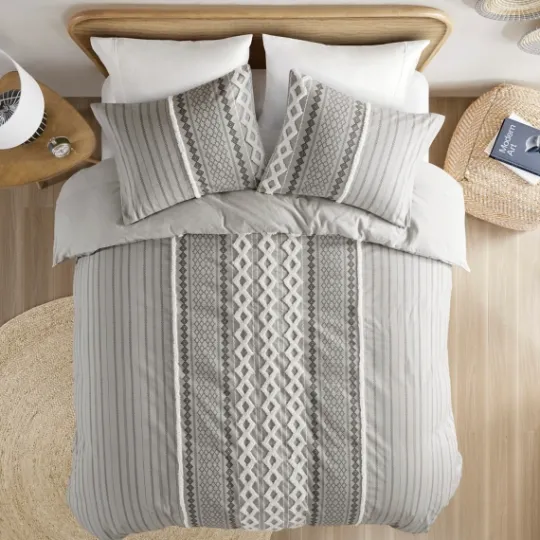 Kirkland's Home Gray Chenille Tufted California King Comforter Set- Comforters
