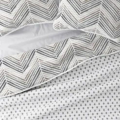Kirkland's Home Gray Chevron Reversible 3-Pc. King Quilt Set- Quilts