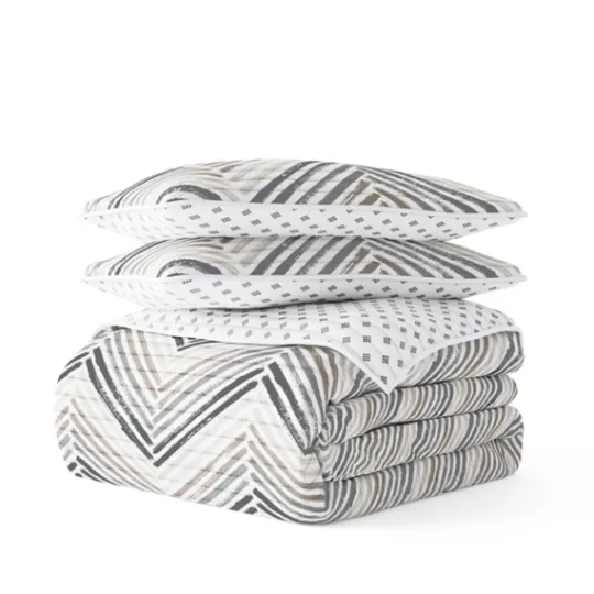 Kirkland's Home Gray Chevron Reversible 2-Pc. Twin Quilt Set- Quilts
