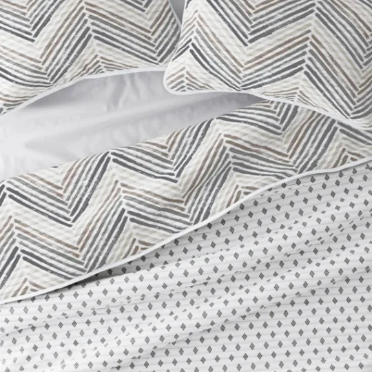 Kirkland's Home Gray Chevron Reversible 2-Pc. Twin Quilt Set- Quilts