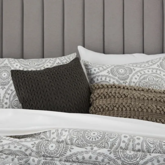 Kirkland's Home Gray Cloud Floral King 3-Pc. Comforter Set- Comforters