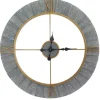 Kirkland's Home Gray Cutout Wood Wall Clock With Gold Metal- Clocks