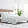Kirkland's Home Gray Damask Reversible 3-Pc. Queen Quilt Set- Quilts