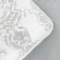 Kirkland's Home Gray Damask Reversible 3-Pc. Queen Quilt Set- Quilts