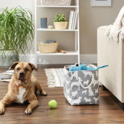 Kirkland's Home Gray Dog Show Rectangular Storage Bin, 16 In.- Baskets & Boxes