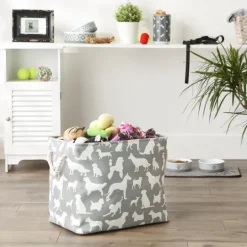 Kirkland's Home Gray Dog Show Rectangular Storage Bin, 18 In.- Baskets & Boxes