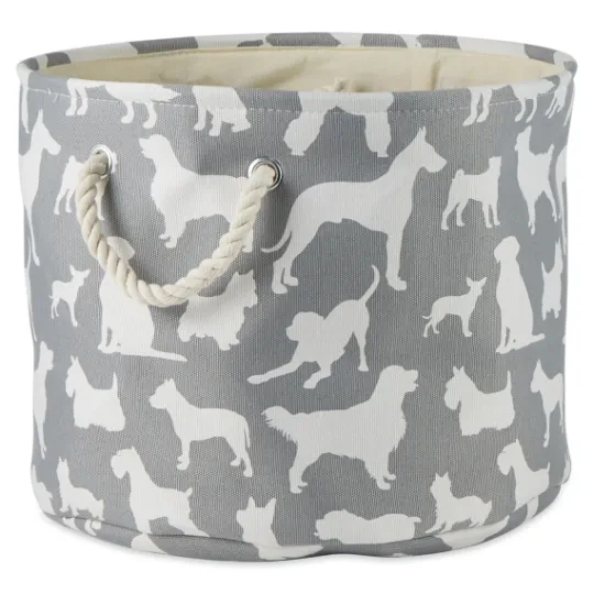 Kirkland's Home Gray Dog Show Round Storage Bin, 18 In.- Baskets & Boxes