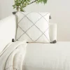 Kirkland's Home Gray Dotted Braided Stripe Tassel Throw Pillow- Pillows