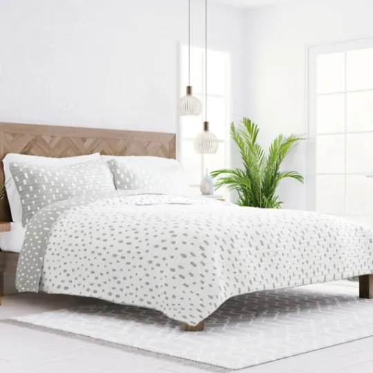 Kirkland's Home Gray Dotted Reversible 3-Pc. King Quilt Set- Quilts