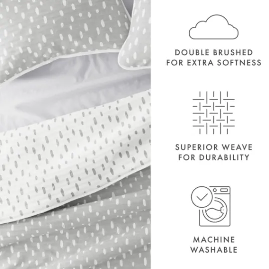 Kirkland's Home Gray Dotted Reversible 2-Pc. Twin Quilt Set- Quilts