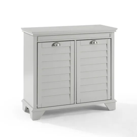 Kirkland's Home Gray Double Linen Hamper- Bathroom Furniture