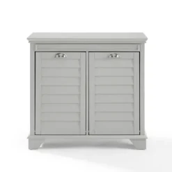 Kirkland's Home Gray Double Linen Hamper- Bathroom Furniture