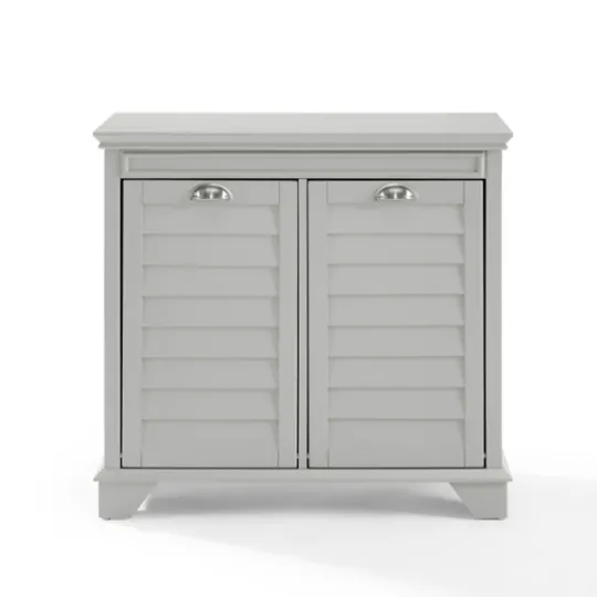 Kirkland's Home Gray Double Linen Hamper- Bathroom Furniture