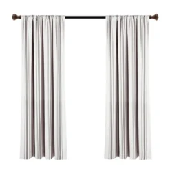 Kirkland's Home Gray Farmhouse Stripe Curtain Panels, Set Of 2- Curtains & Drapes
