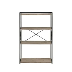Kirkland's Home Gray Finish X Frame Open Shelf Bookcase- Bookshelves