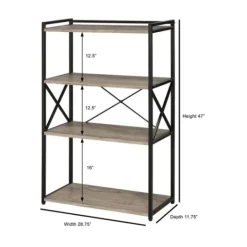 Kirkland's Home Gray Finish X Frame Open Shelf Bookcase- Bookshelves