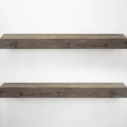 Kirkland's Home Gray Floating Rustic Wooden Wall Shelf, 3 Ft.- Shelves