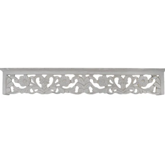 Kirkland's Home Gray Floral Carved Wall Shelf- Shelves