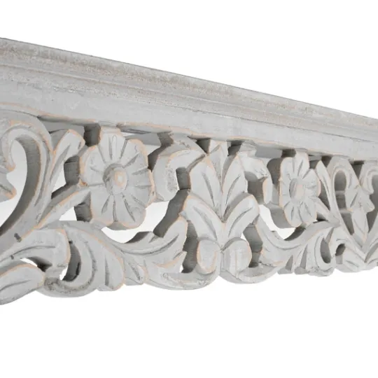 Kirkland's Home Gray Floral Carved Wall Shelf- Shelves