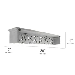 Kirkland's Home Gray Floral Carved Wall Shelf- Shelves