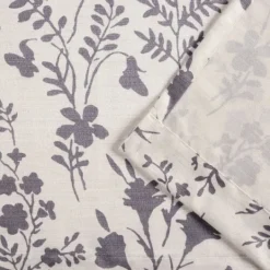 Kirkland's Home Gray Floral 2-Pc. Curtain Panel Set, 96 In.- Curtains & Drapes