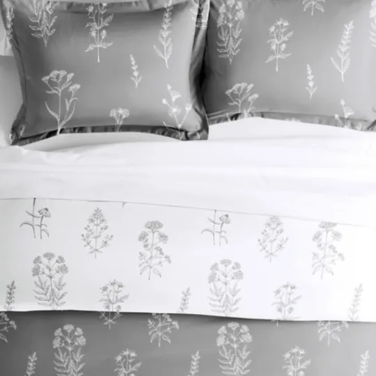 Kirkland's Home Gray Floral Reversible 2-Pc. Twin Duvet Cover Set- Duvets