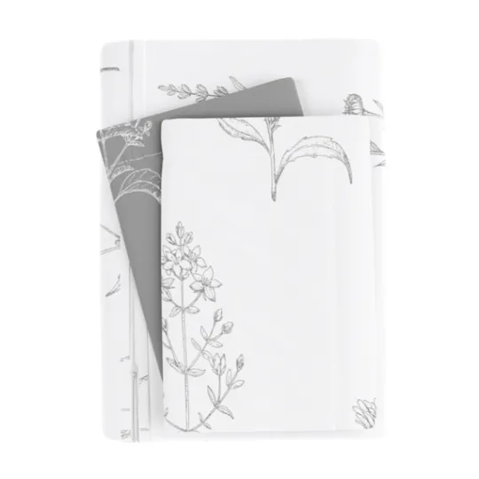 Kirkland's Home Gray Floral Reversible 2-Pc. Twin Duvet Cover Set- Duvets