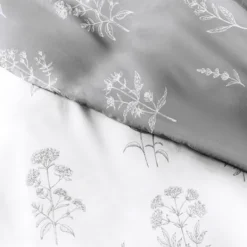 Kirkland's Home Gray Floral Reversible 2-Pc. Twin Duvet Cover Set- Duvets