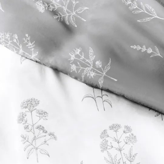 Kirkland's Home Gray Floral Reversible 2-Pc. Twin Duvet Cover Set- Duvets