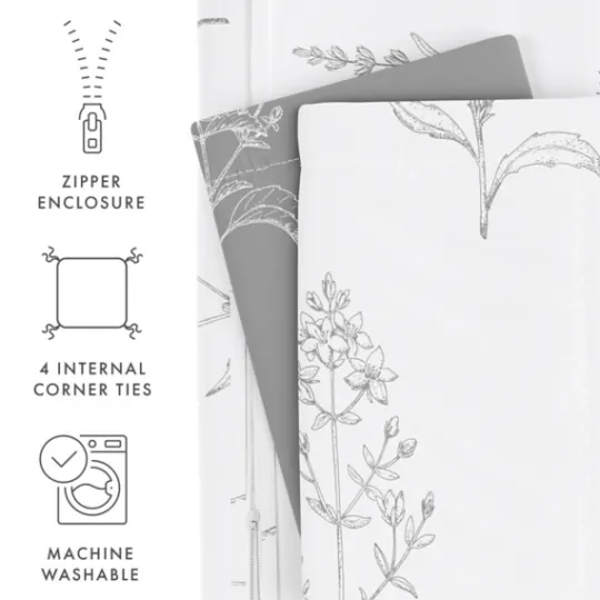 Kirkland's Home Gray Floral Reversible 2-Pc. Twin Duvet Cover Set- Duvets