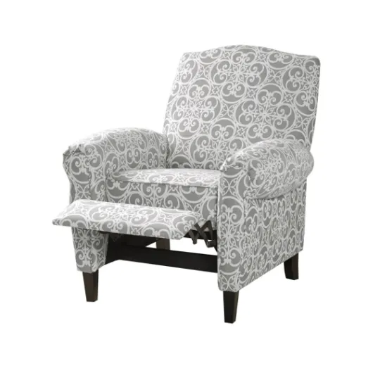 Kirkland's Home Gray Fretwork Orville Recliner- Accent Chairs