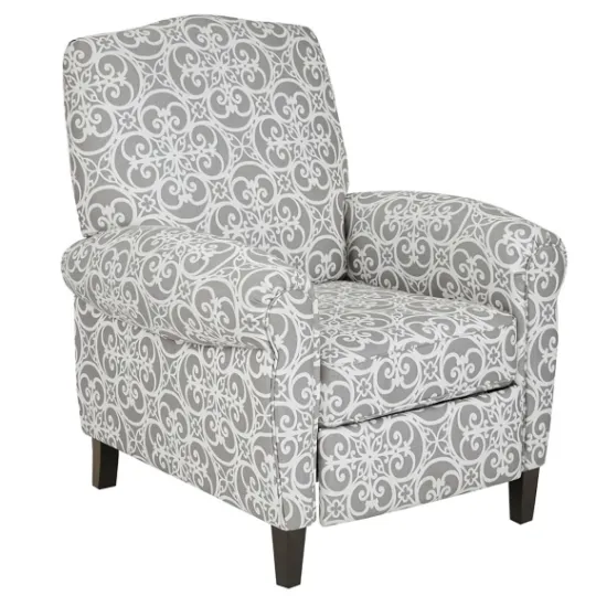 Kirkland's Home Gray Fretwork Orville Recliner- Accent Chairs