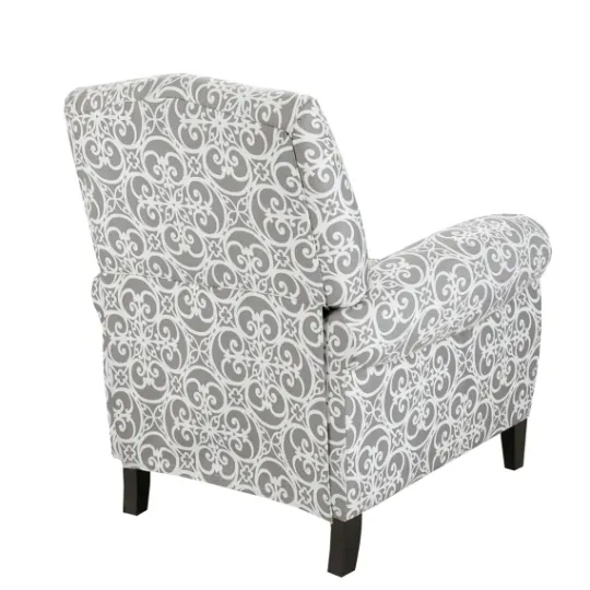 Kirkland's Home Gray Fretwork Orville Recliner- Accent Chairs