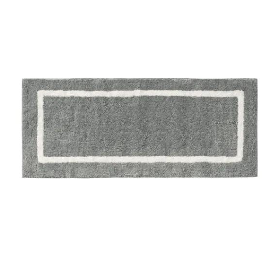 Kirkland's Home Gray Geometric Pattern Reversible Bath Mat, 60 In.- Bathroom Rugs