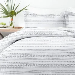 Kirkland's Home Gray Geometric 3-Pc. King Duvet Cover Set- Duvets