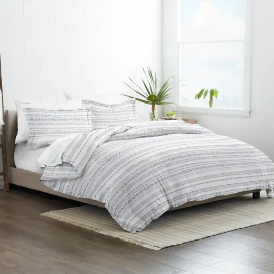 Kirkland's Home Gray Geometric 3-Pc. King Duvet Cover Set- Duvets