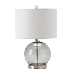 Kirkland's Home Gray Glass Globe Table Lamp- Table Lamps