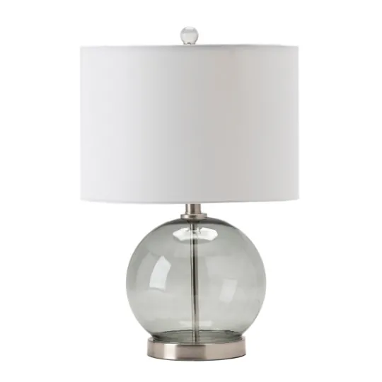 Kirkland's Home Gray Glass Globe Table Lamp- Table Lamps