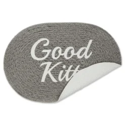 Kirkland's Home Gray Good Kitty Pet Bowl Mat- Kitchen & Floor Mats