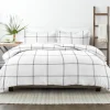 Kirkland's Home Gray Grid Plaid 3-Pc. Micro King Duvet Cover Set- Duvets