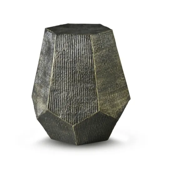 Kirkland's Home Gray Hand-Stamped Iron Hexagon Accent Table- Accent & End Tables
