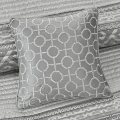 Kirkland's Home Gray Jacquard Motif 4-Pc. Queen Coverlet Set- Bedspreads & Coverlets