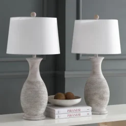 Kirkland's Home Gray Jug Base Table Lamps, Set Of 2- Table Lamps