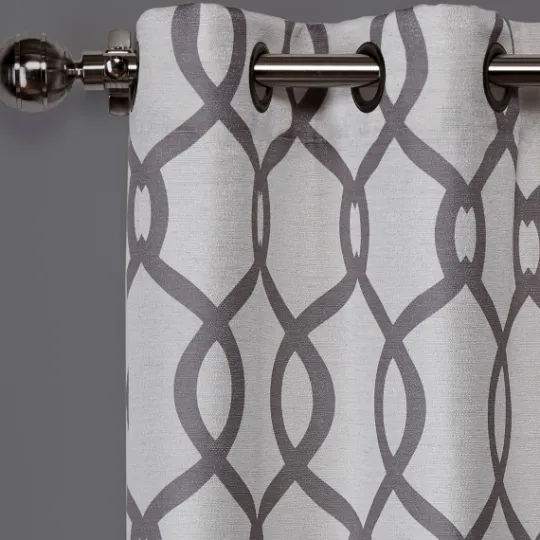 Kirkland's Home Gray Kenzie Curtain Panel Set, 96 In- Curtains & Drapes