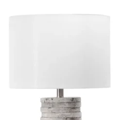 Kirkland's Home Gray Layered Cylinder Table Lamp- Table Lamps