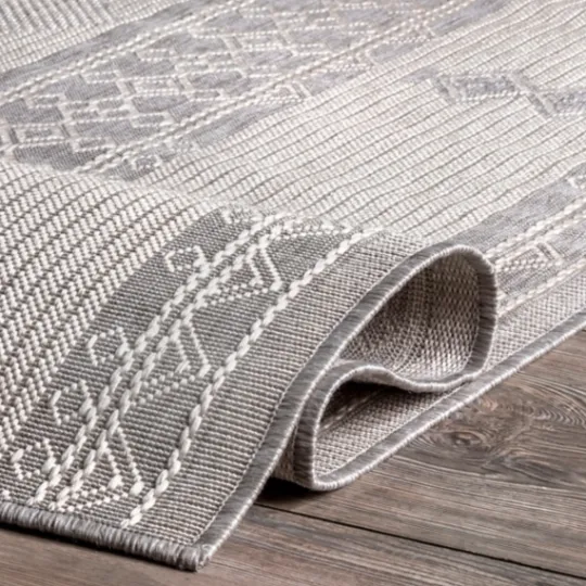 Kirkland's Home Gray Lee Global Stripes Outdoor Area Rug, 5X8- Outdoor Rugs