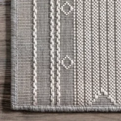 Kirkland's Home Gray Lee Global Stripes Outdoor Area Rug, 5X8- Outdoor Rugs