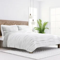 Kirkland's Home Gray Linear Reversible 3-Pc. Queen Quilt Set- Quilts