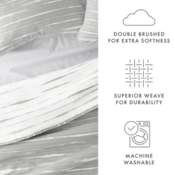 Kirkland's Home Gray Linear Reversible 3-Pc. King Quilt Set- Quilts