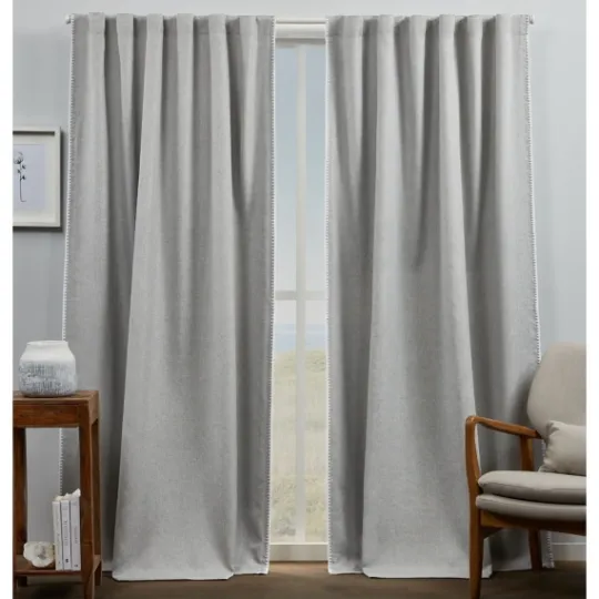 Kirkland's Home Gray Marl Blackout 2-Pc. Curtain Panel Set, 96 In.- Curtains & Drapes